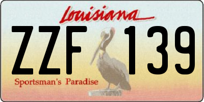 LA license plate ZZF139