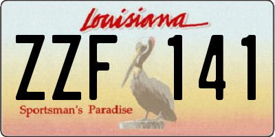 LA license plate ZZF141