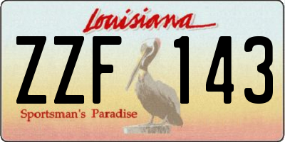 LA license plate ZZF143