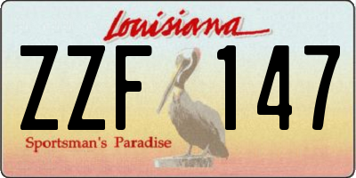 LA license plate ZZF147