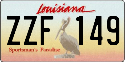 LA license plate ZZF149