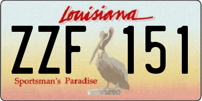 LA license plate ZZF151