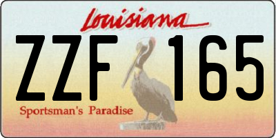 LA license plate ZZF165