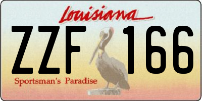 LA license plate ZZF166