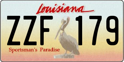 LA license plate ZZF179