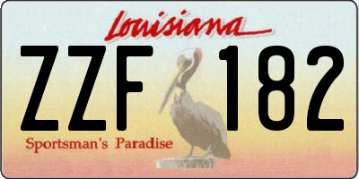 LA license plate ZZF182