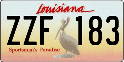 LA license plate ZZF183