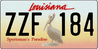 LA license plate ZZF184