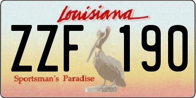 LA license plate ZZF190