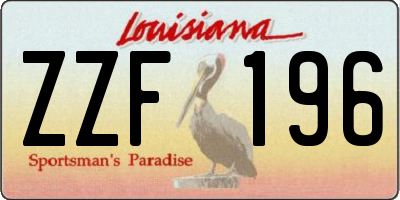 LA license plate ZZF196