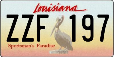 LA license plate ZZF197