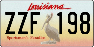 LA license plate ZZF198