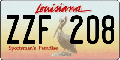 LA license plate ZZF208