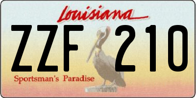 LA license plate ZZF210