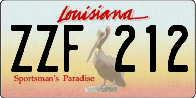 LA license plate ZZF212