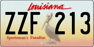 LA license plate ZZF213
