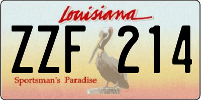 LA license plate ZZF214