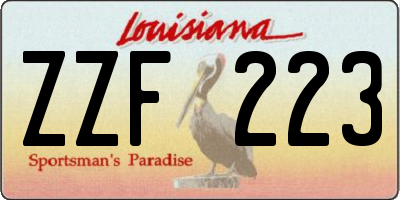 LA license plate ZZF223