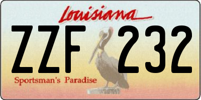 LA license plate ZZF232