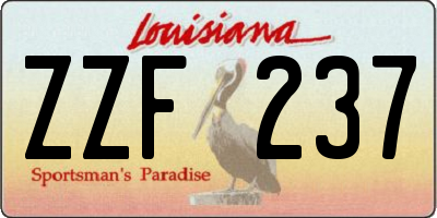 LA license plate ZZF237