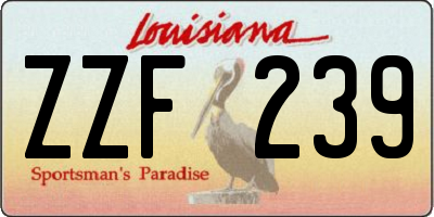 LA license plate ZZF239