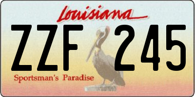 LA license plate ZZF245