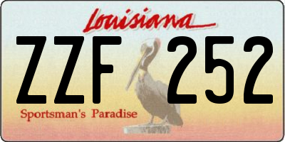 LA license plate ZZF252