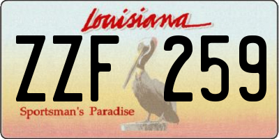 LA license plate ZZF259