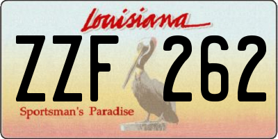 LA license plate ZZF262