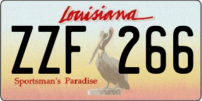 LA license plate ZZF266