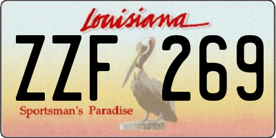 LA license plate ZZF269