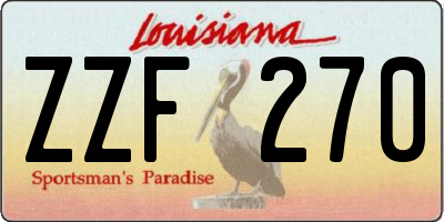 LA license plate ZZF270