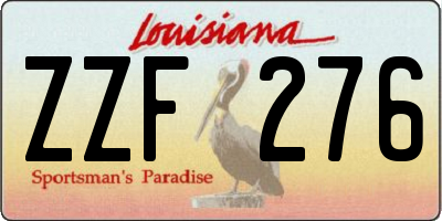 LA license plate ZZF276