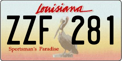 LA license plate ZZF281