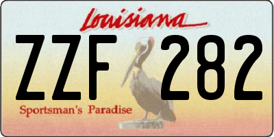 LA license plate ZZF282