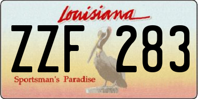 LA license plate ZZF283