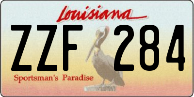 LA license plate ZZF284