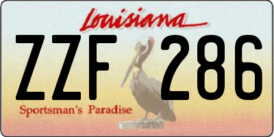 LA license plate ZZF286