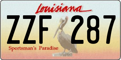 LA license plate ZZF287