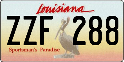 LA license plate ZZF288