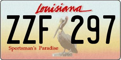 LA license plate ZZF297