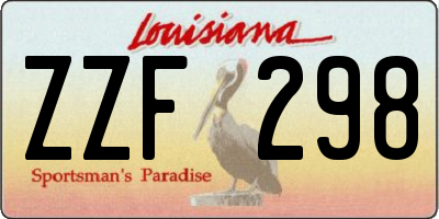 LA license plate ZZF298