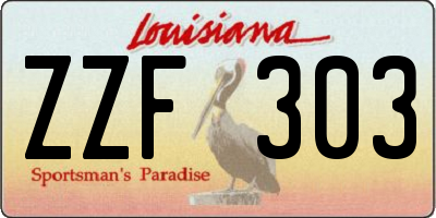 LA license plate ZZF303