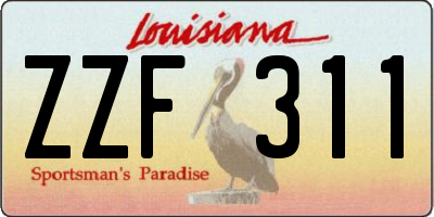 LA license plate ZZF311