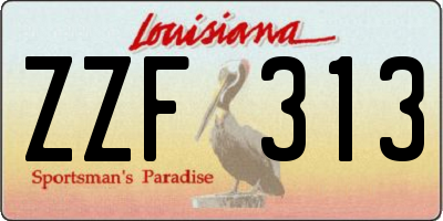 LA license plate ZZF313