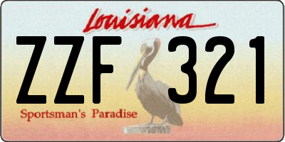 LA license plate ZZF321