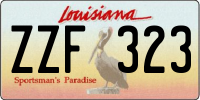 LA license plate ZZF323