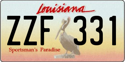 LA license plate ZZF331