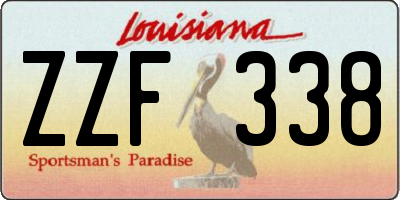 LA license plate ZZF338