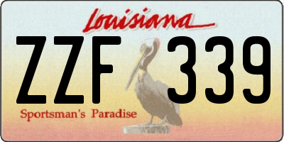 LA license plate ZZF339